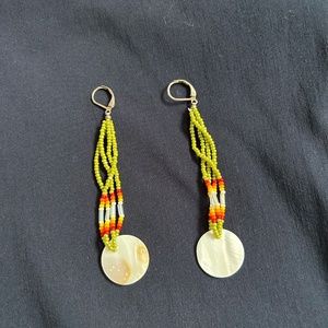Handmade beaded earrings.